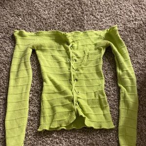 Off the shoulder tight fitting crop top